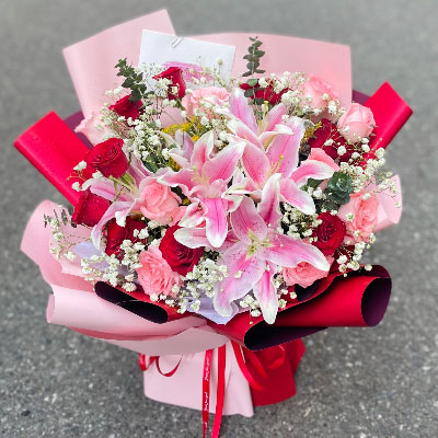 金华22朵玫瑰混搭百合，共舞人生
